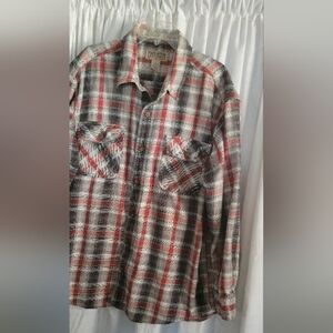 Duluth Trading Co Thick Red Plaid Flannel Long Sleeve Shirt Men's Size XL Button